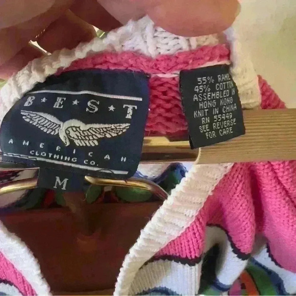 Vtg 90s Best American Clothing Co Multicolored Sweater - Medium - Picture 5 of 8